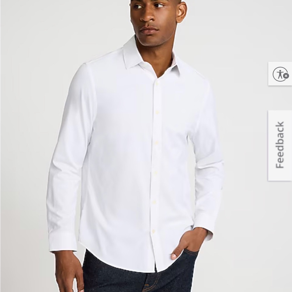 Express Men's Crisp White Dress Shirt